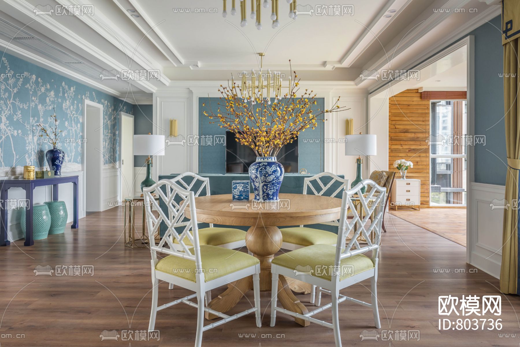 欧式样板房平立面施工图下载（渲染图4）