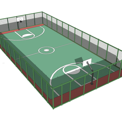 现代户外篮球场免费su模型