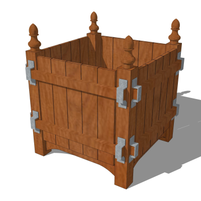 简欧花箱免费su模型