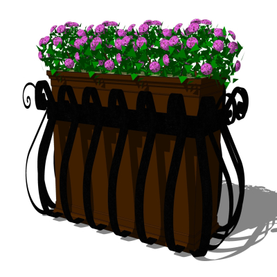 简欧花箱免费su模型