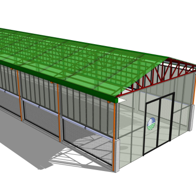 現代溫室大棚免費su模型