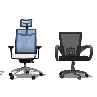  现代办公转椅组合su模型 