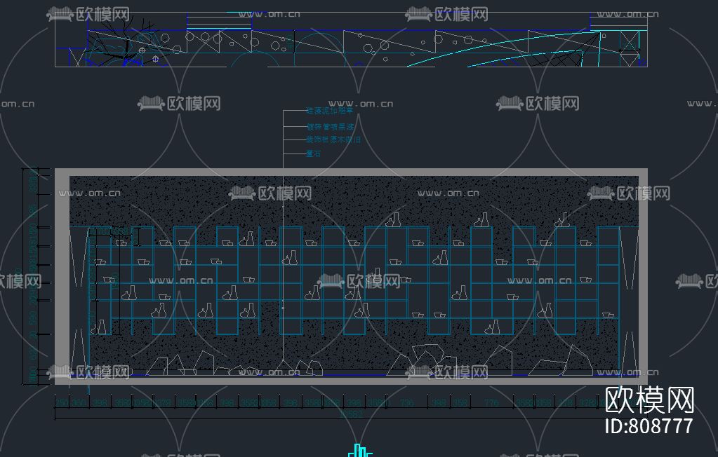 茶楼CAD施工图下载（渲染图9）