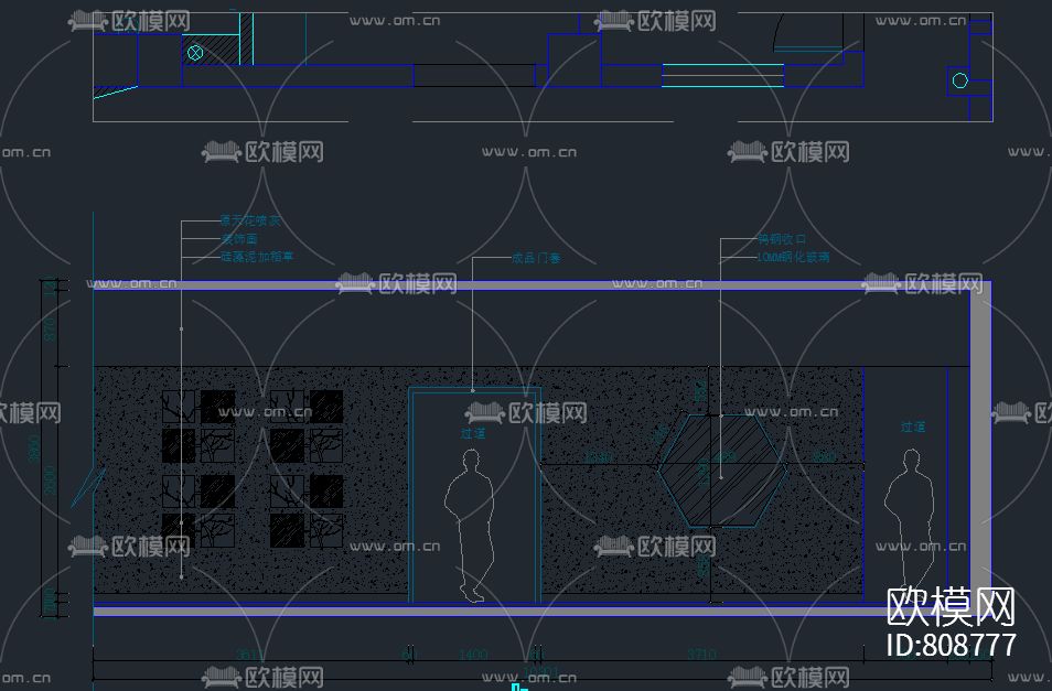 茶楼CAD施工图下载（渲染图10）