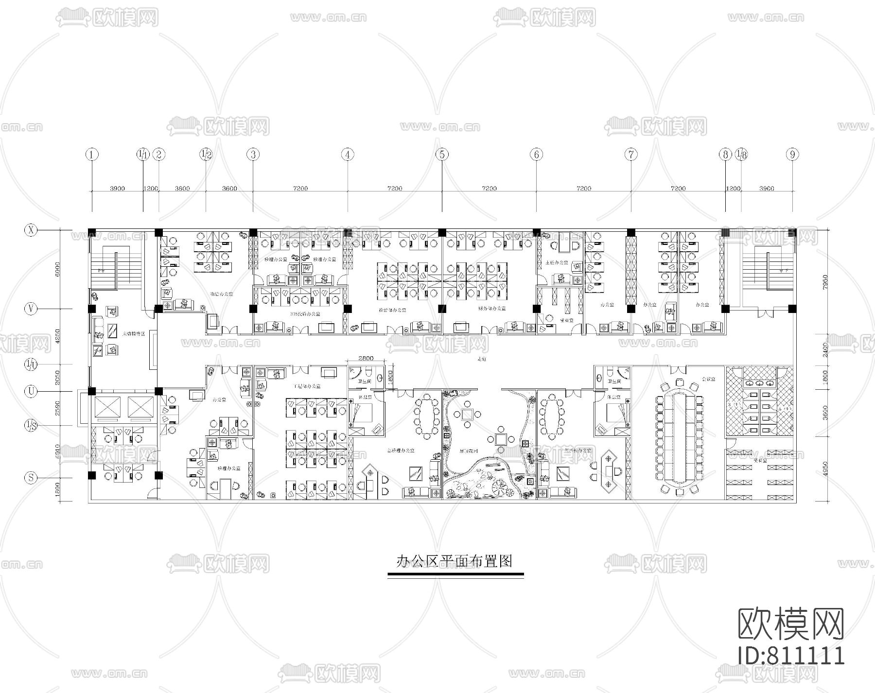 办公楼CAD施工图下载（渲染图6）