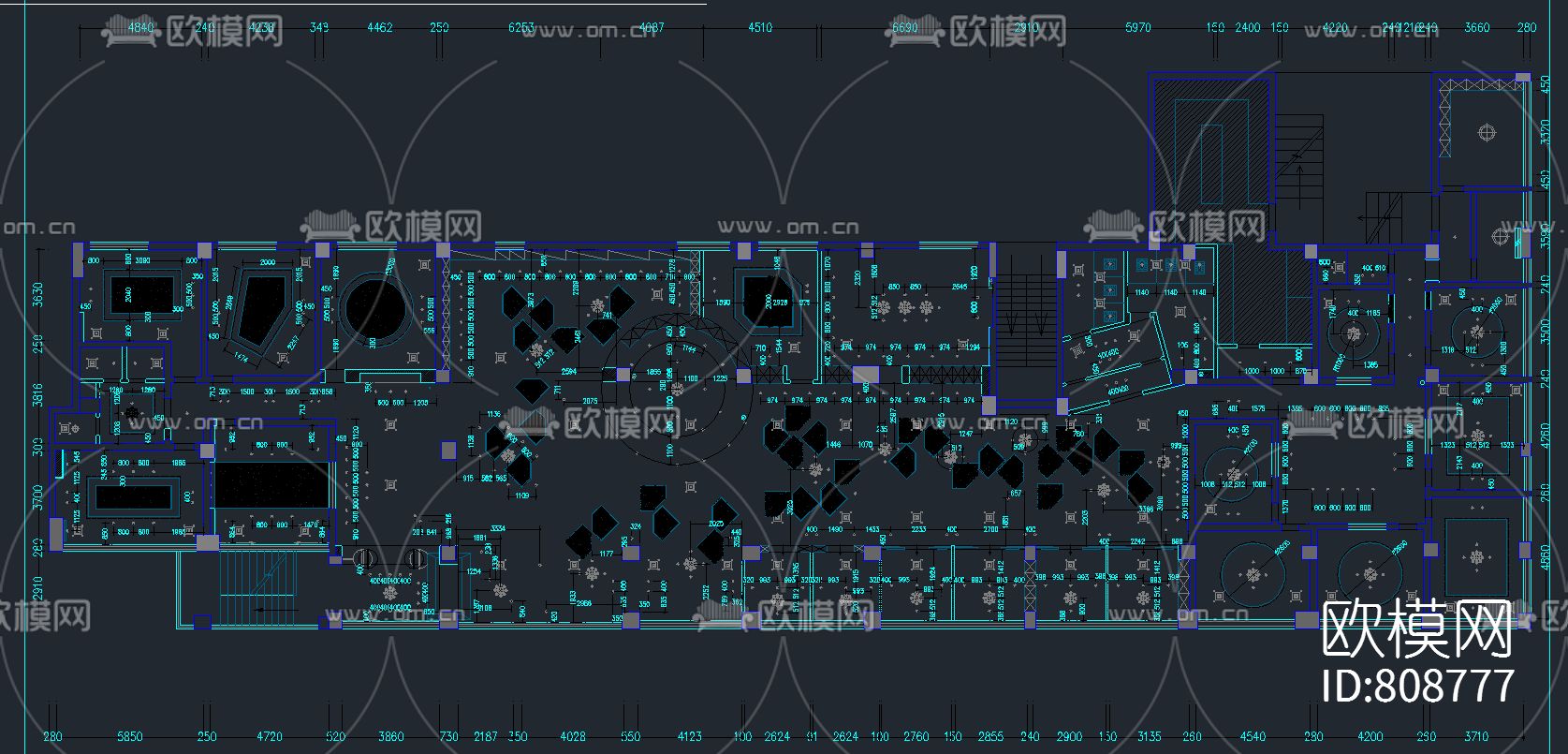 茶楼CAD施工图下载（渲染图4）