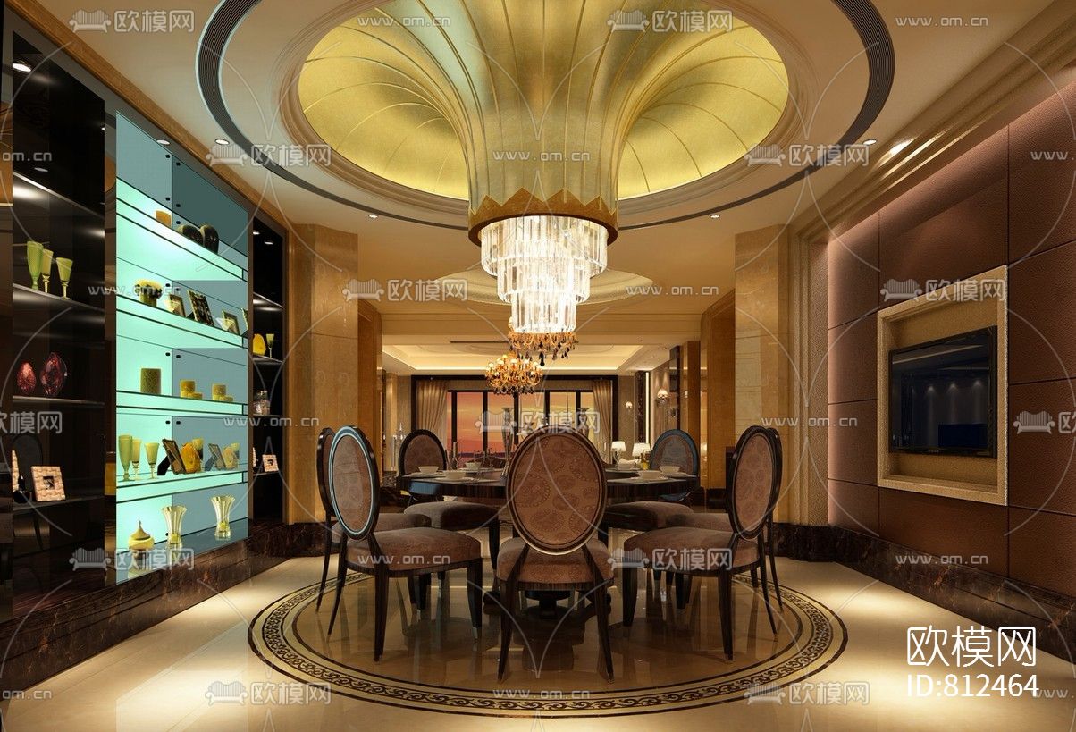 西安曲池东岸样板间CAD施工图下载（渲染图9）