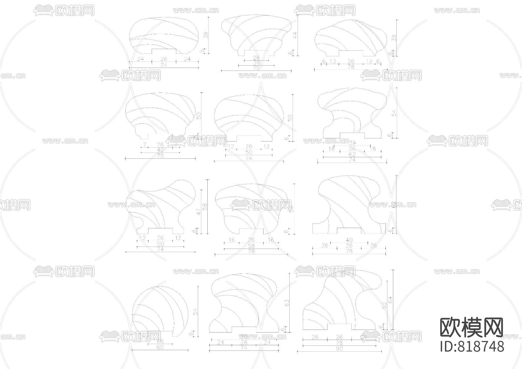栏杆大样cad施工图下载（渲染图1）