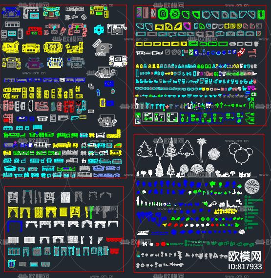 各种家装软装CAD图库下载（渲染图1）