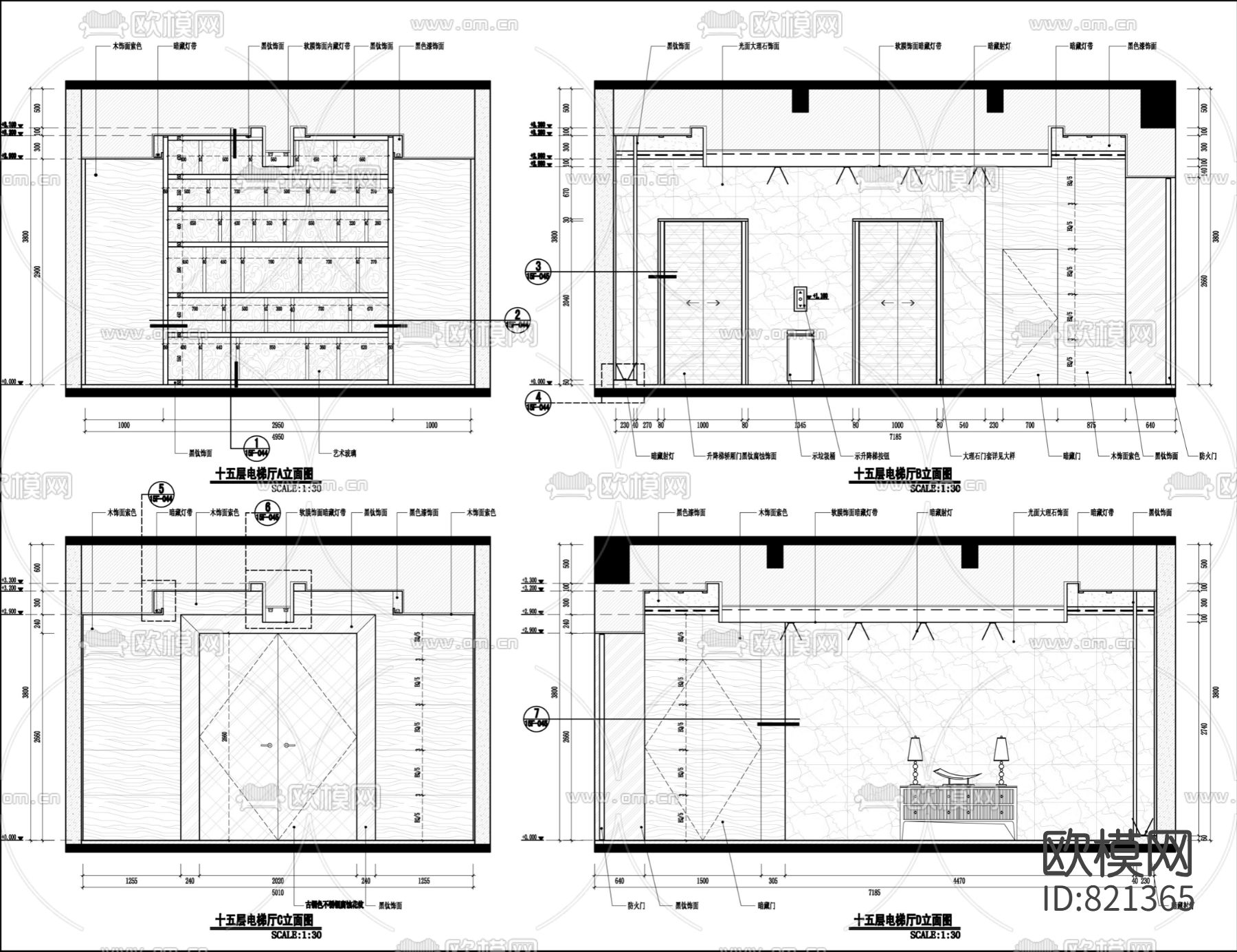 新濠酒店混搭风格CAD施工图下载（渲染图2）