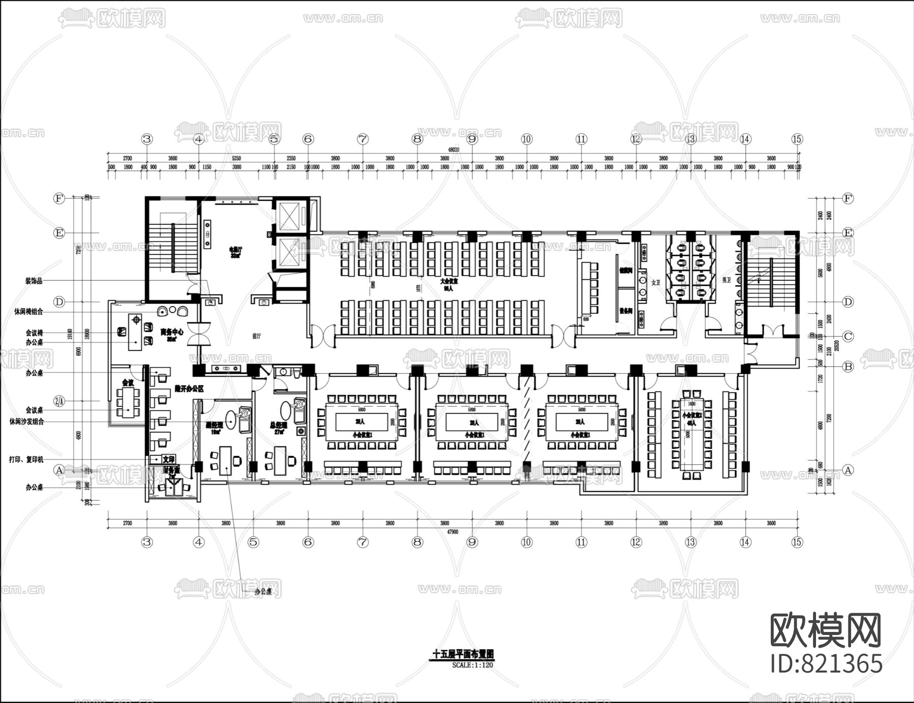 新濠酒店混搭风格CAD施工图下载（渲染图1）