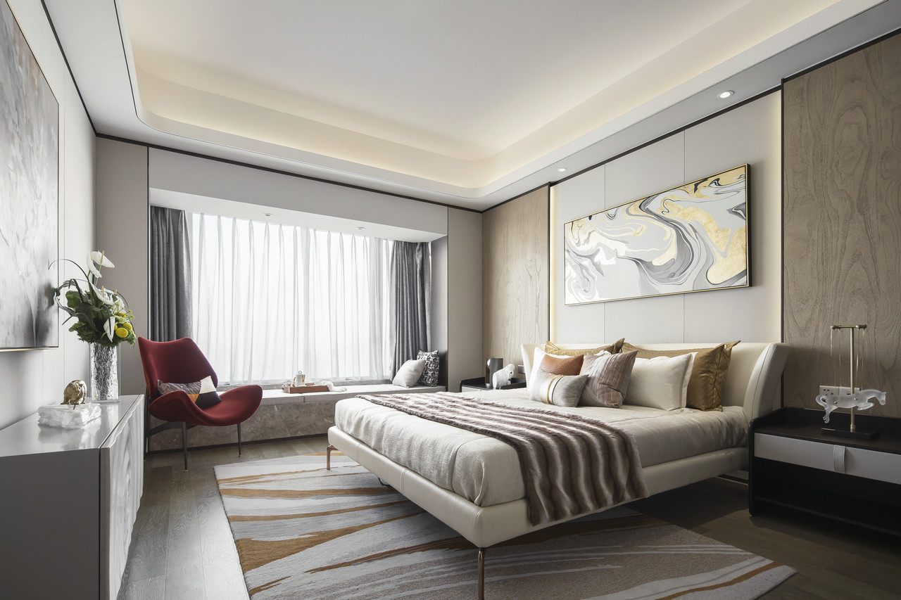 李益中设计 现代卧室主人房