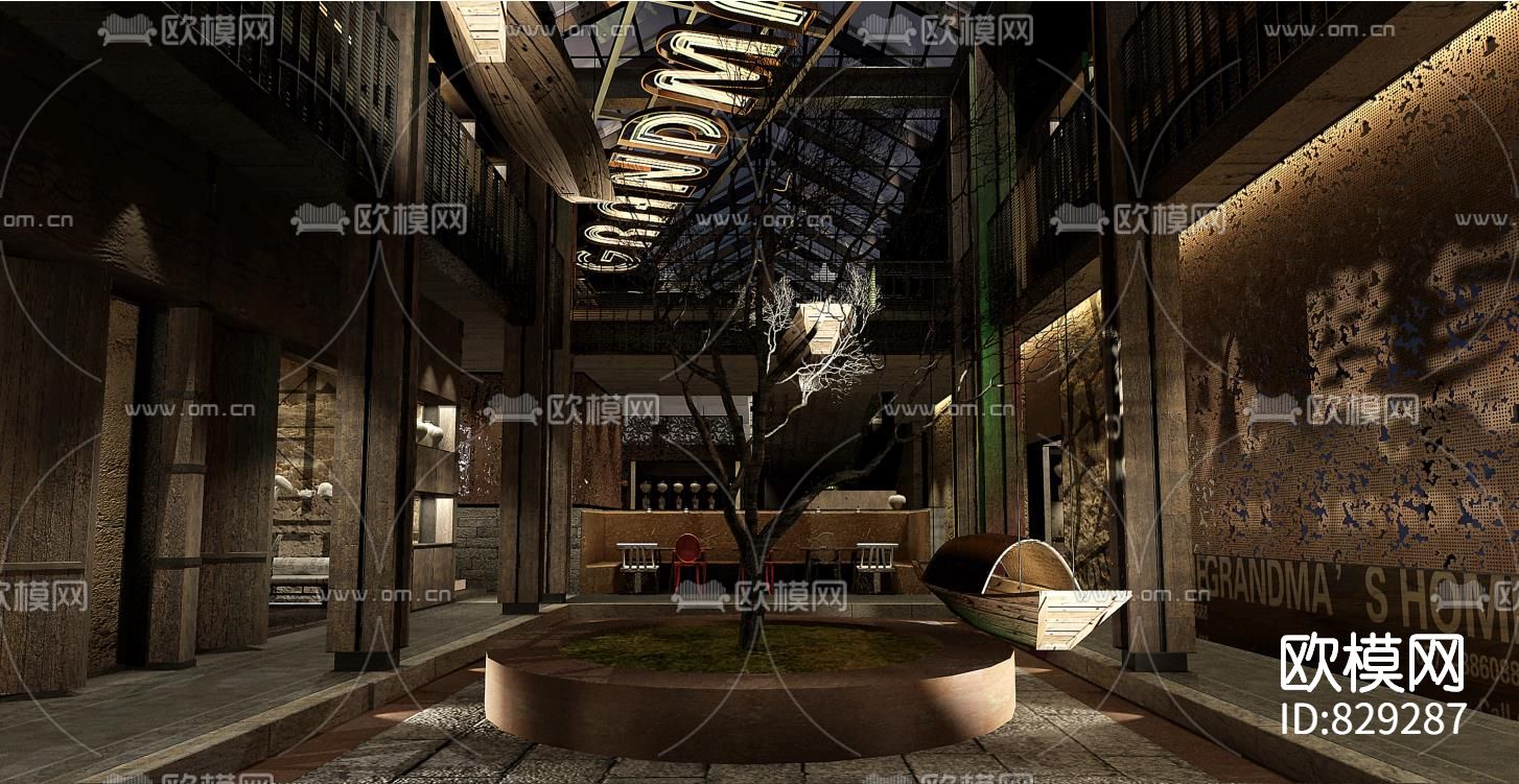 西溪天堂外婆家效果图+施工图+实景下载（渲染图3）