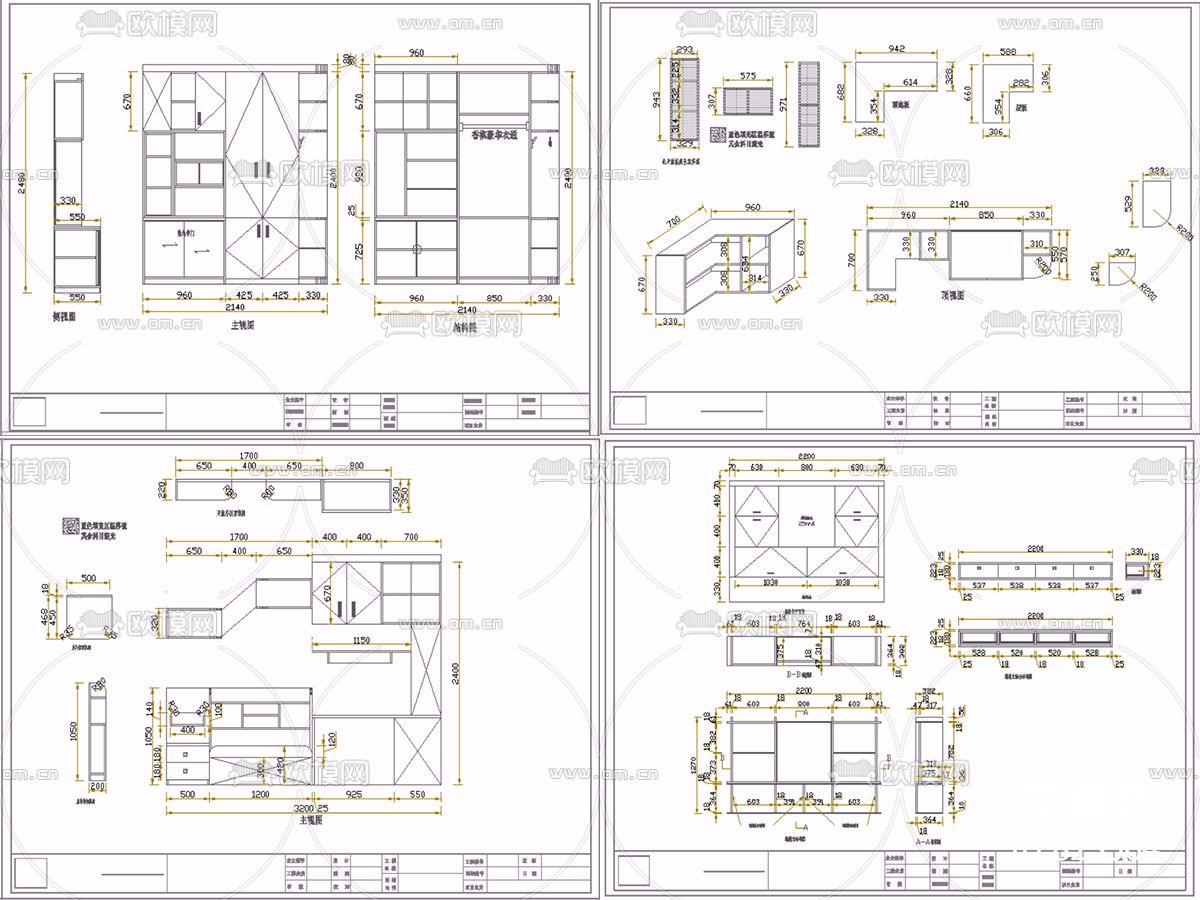34套榻榻米下单图纸下载（渲染图1）