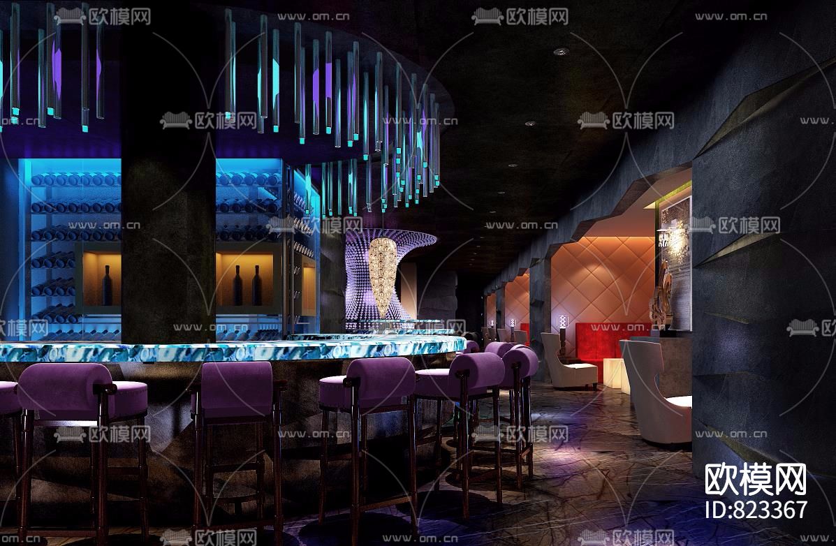 西宁“悦”酒廊酒吧CAD施工图