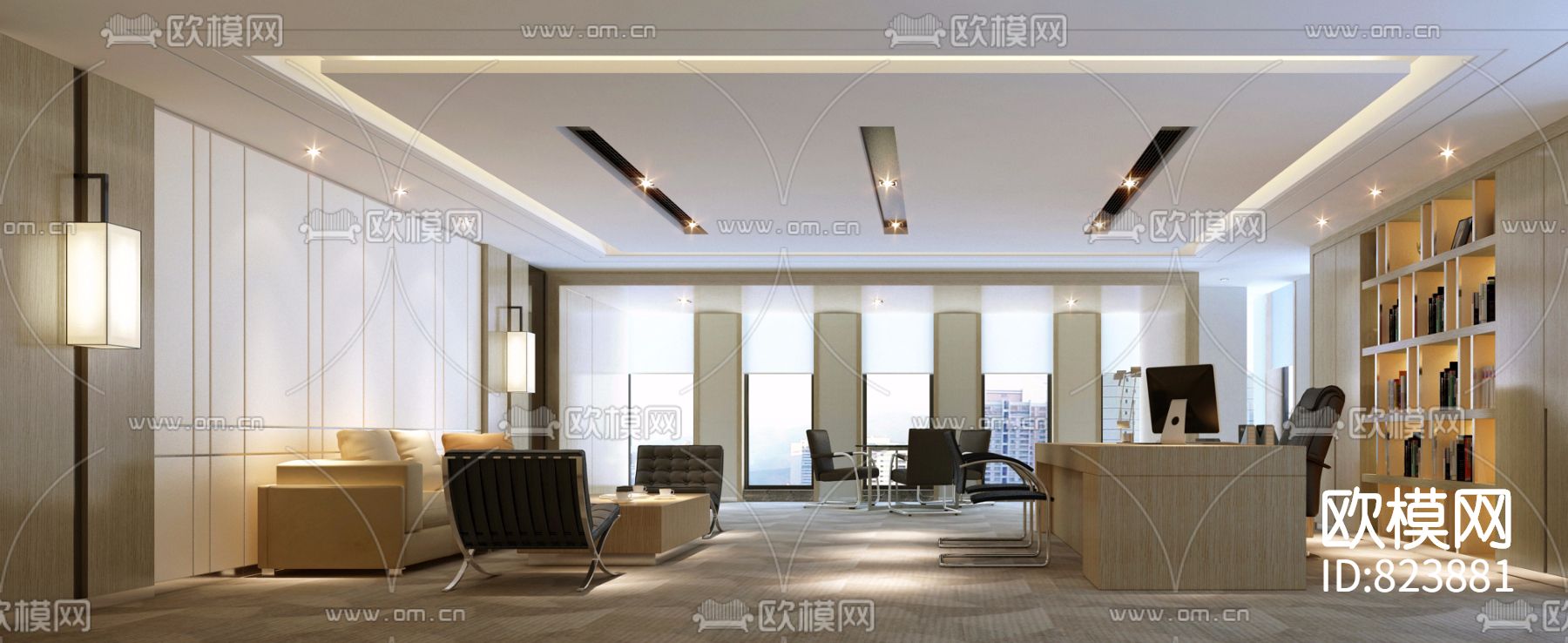 长江国际办公楼装饰工程下载（渲染图1）