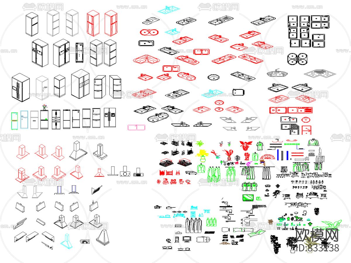橱柜立体模块下载（渲染图4）