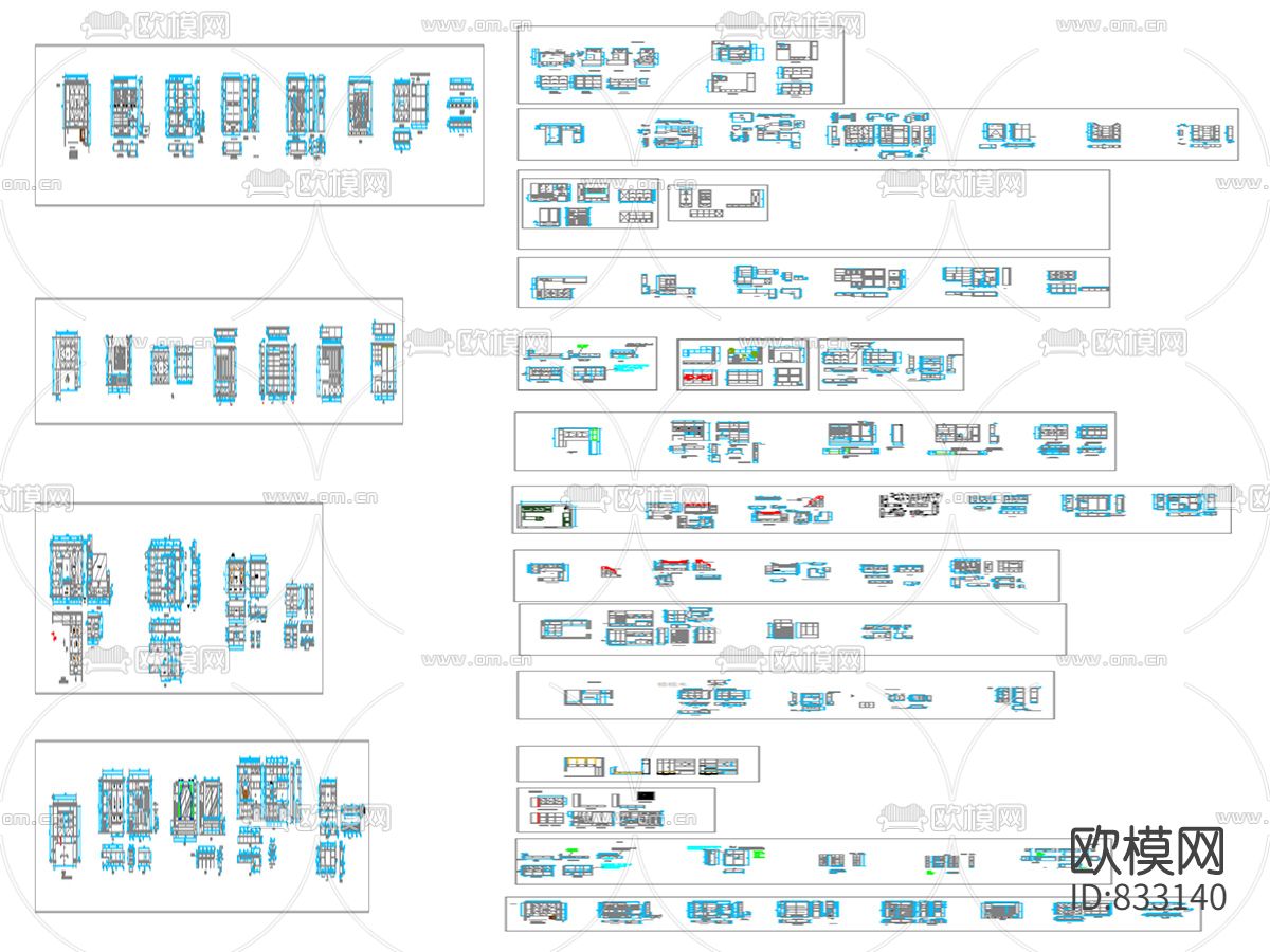儿童房解析图纸大全下载（渲染图1）