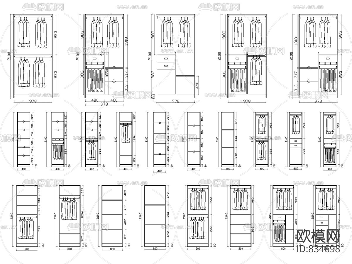 衣柜柜体格局下载（渲染图4）