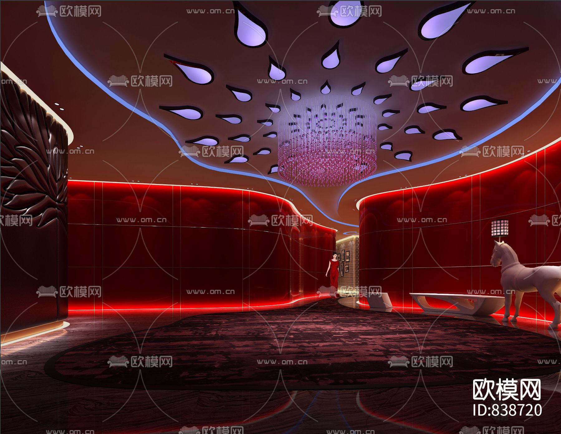 欧式梦幻奢华KTV设计施工图下载（渲染图6）