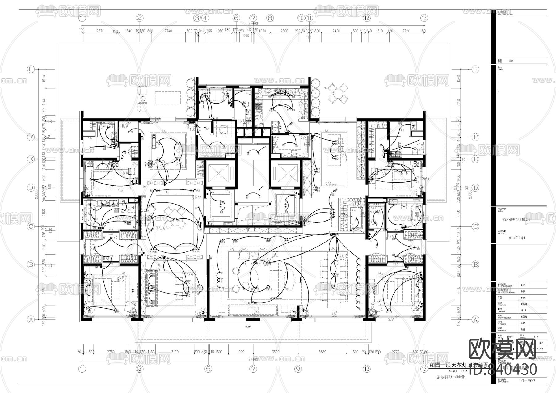 北京五矿万科如园435超大平层样板间下载（渲染图7）