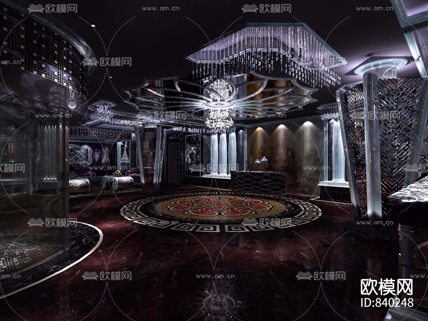 [酒吧KTV]--夜总会装修设计施工图和含效果下载（渲染图2）