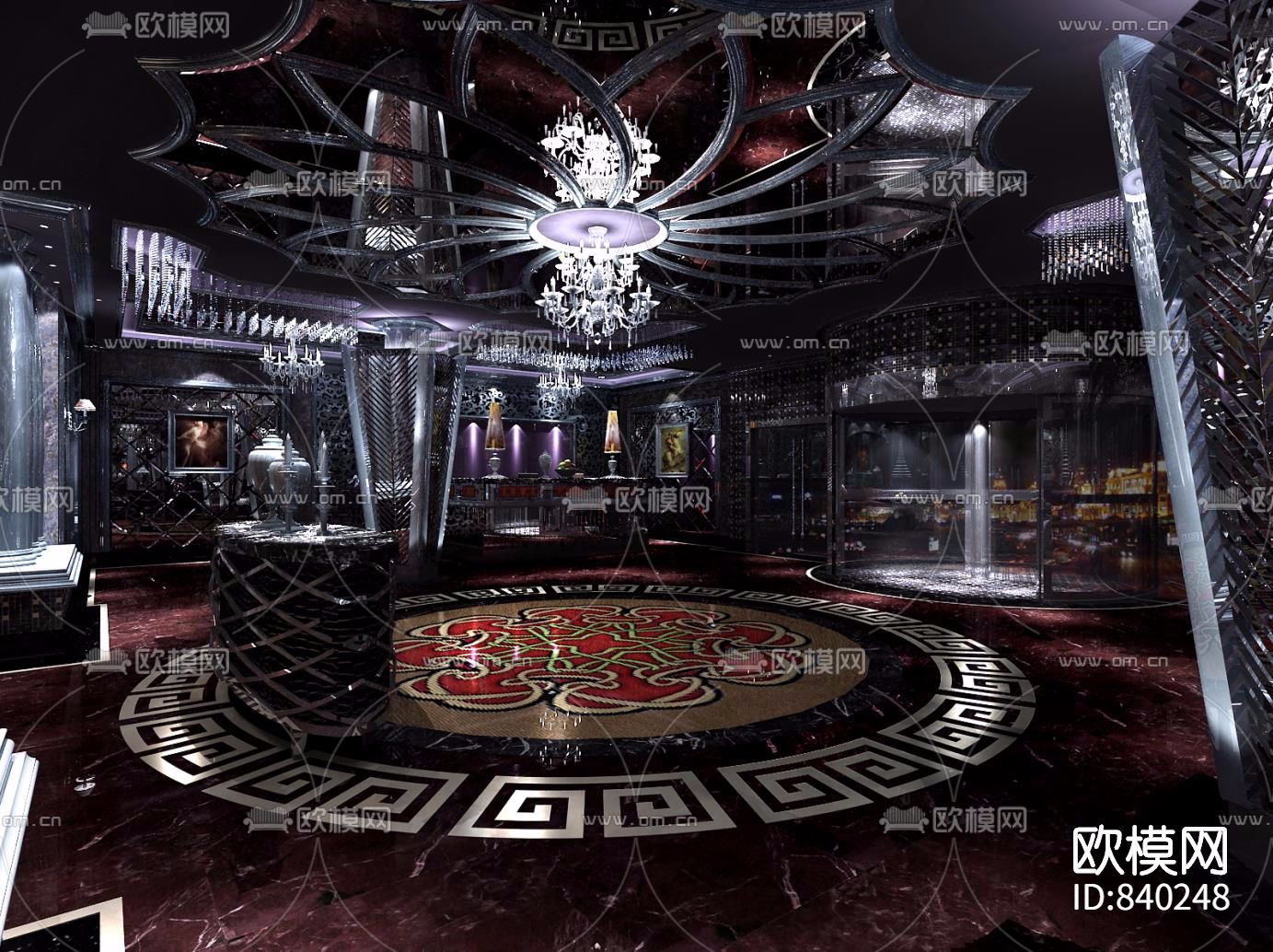 [酒吧KTV]--夜总会装修设计施工图和含效果下载（渲染图3）