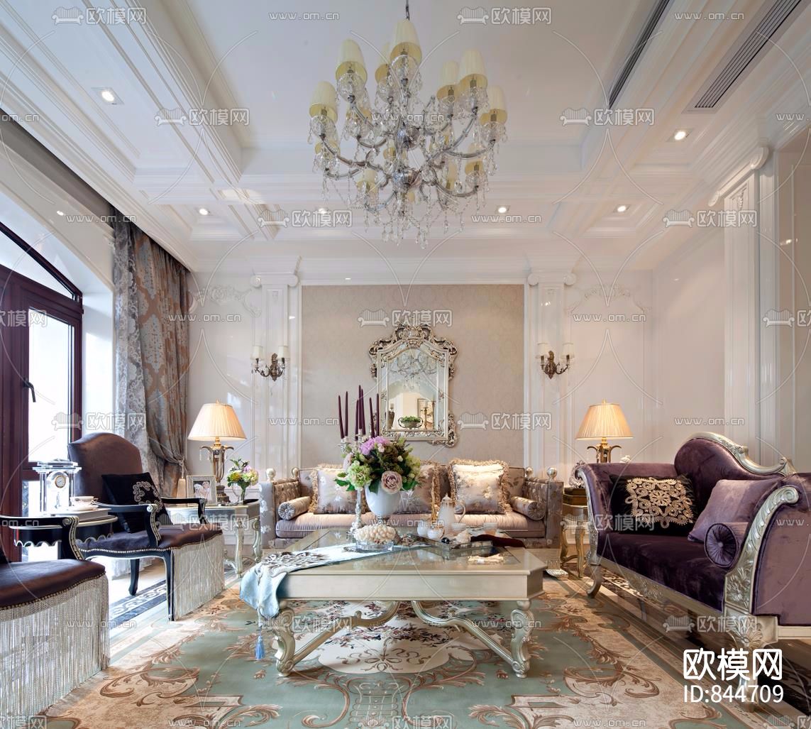 上海风景水岸D户型室内装饰工程下载（渲染图1）