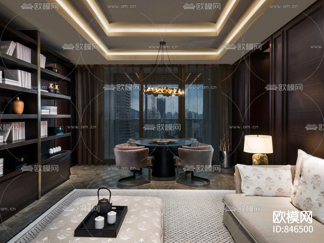 深圳湾壹号广场南区T5栋现代样板房下载（渲染图3）