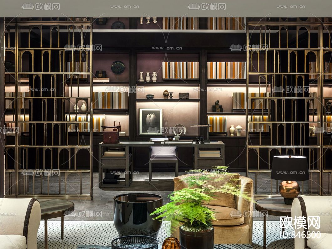 深圳湾壹号广场南区T5栋现代样板房下载（渲染图2）