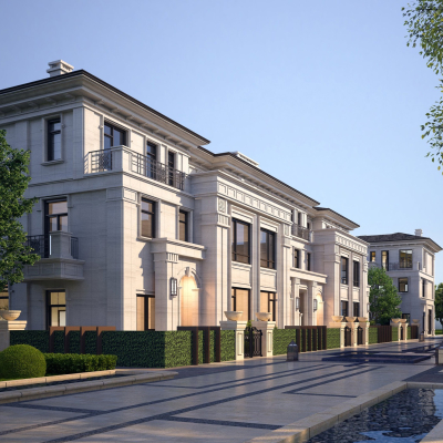 联排别墅外观3d模型