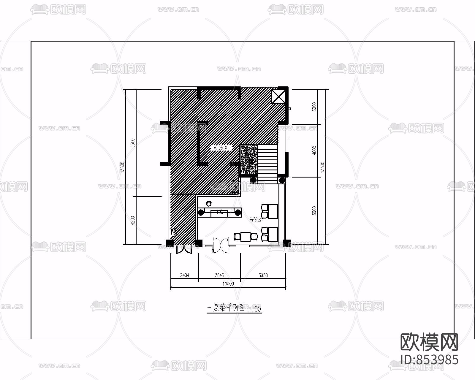 自助烧烤平面布局方案图下载（渲染图1）