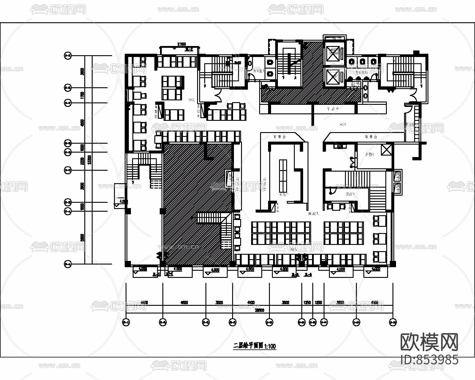 自助烧烤平面布局方案图下载（渲染图2）