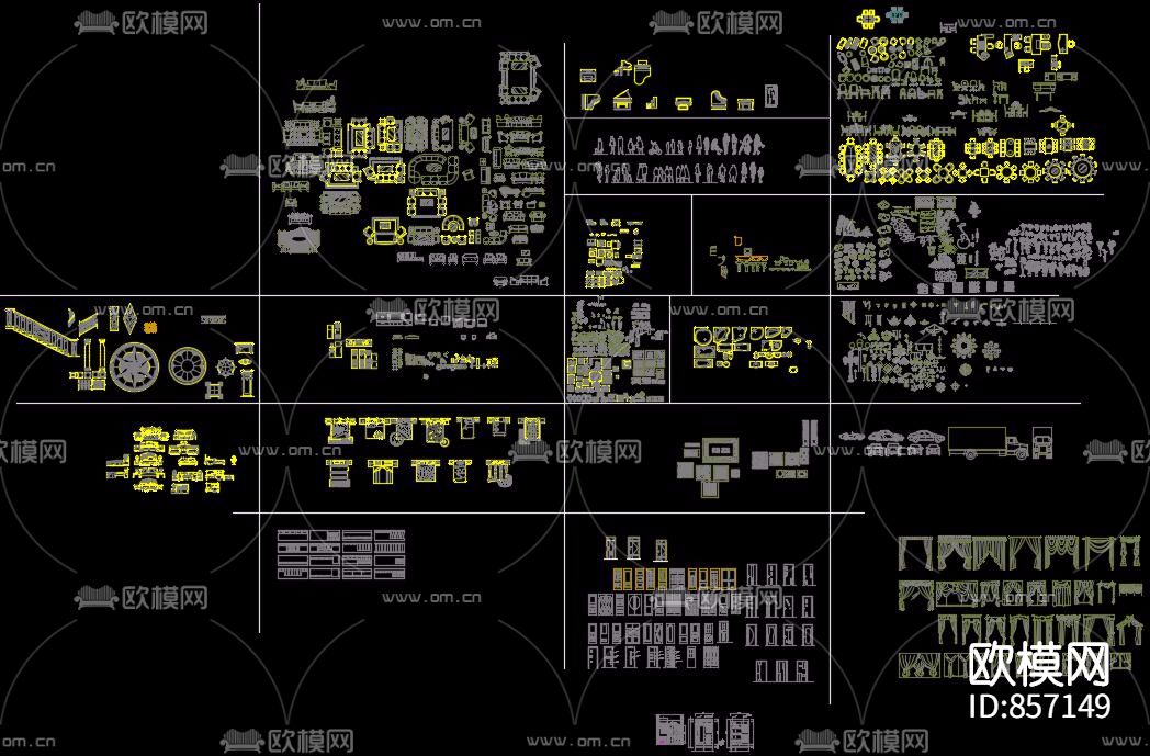 cad常用模块家具最新下载（渲染图2）