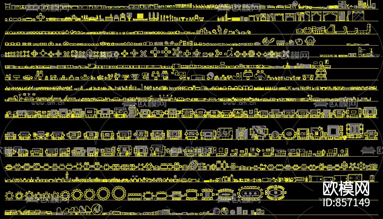cad常用模块家具最新下载（渲染图1）