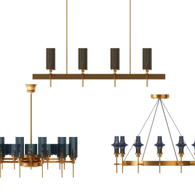 现代玻璃多头吊灯3d模型