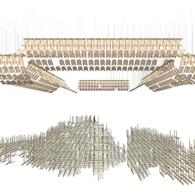 现代装饰吊灯su模型