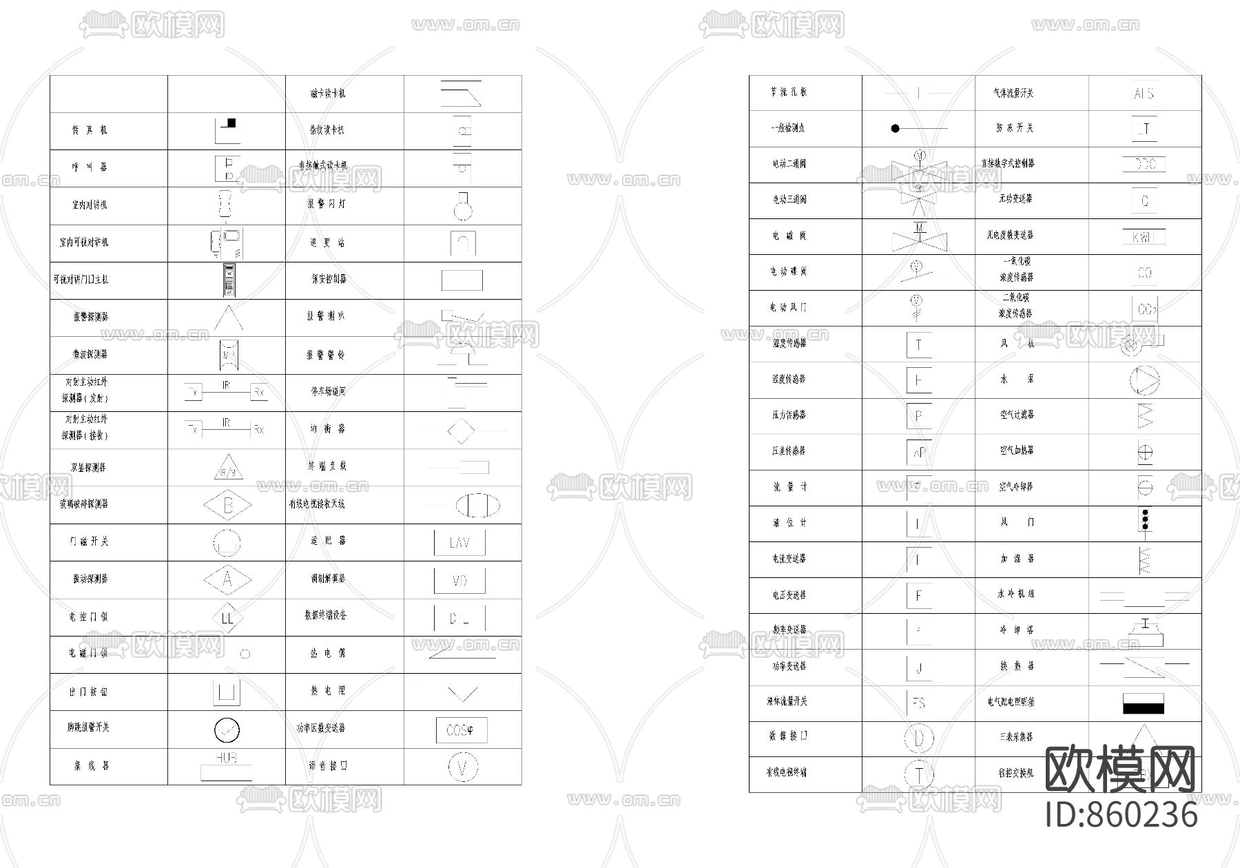 安防系统通用图形符号下载（渲染图6）