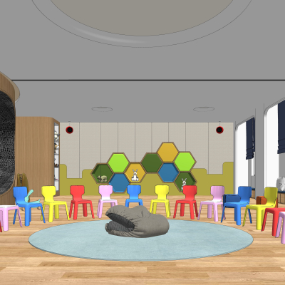  现代儿童活动室su模型 
