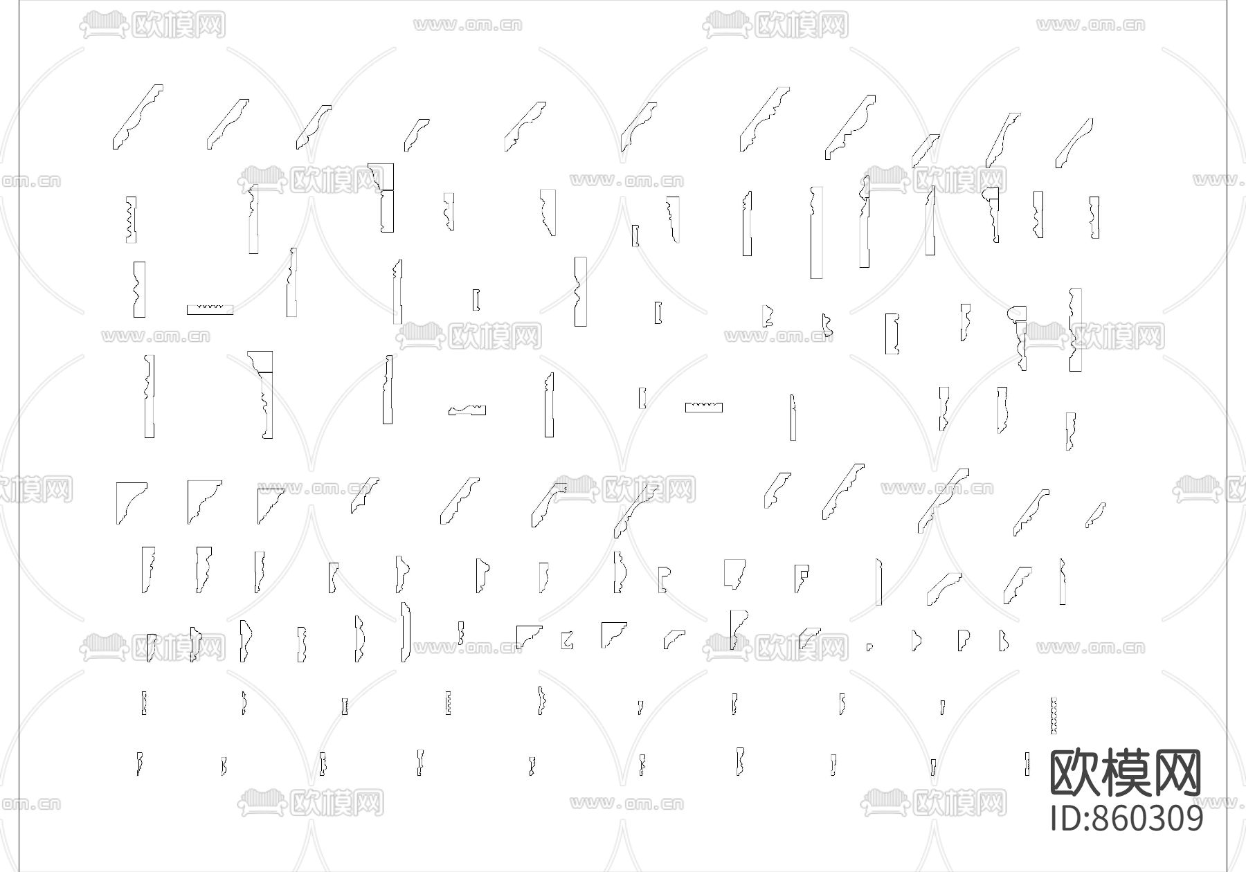 欧式线角构件下载（渲染图1）