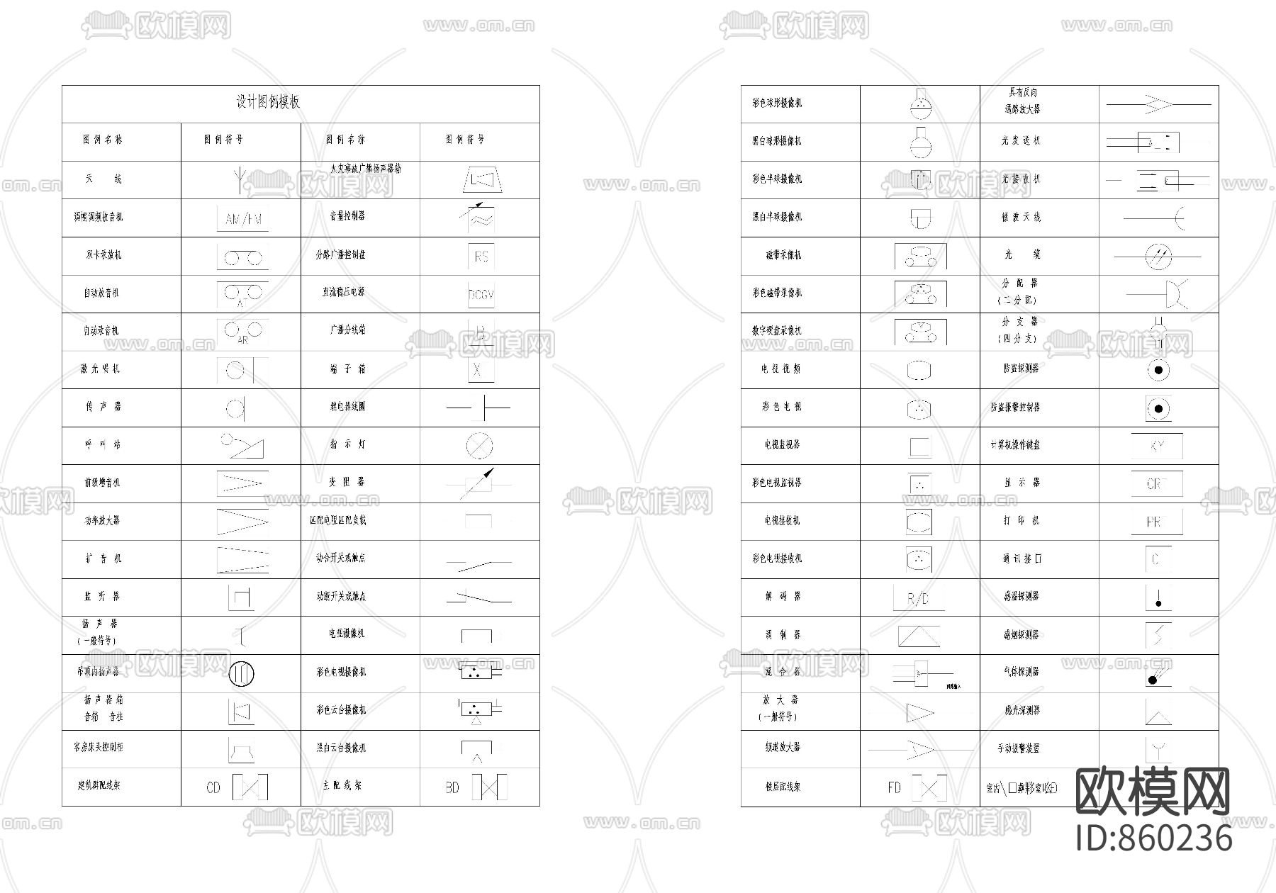 安防系统通用图形符号下载（渲染图5）