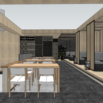  日式料理店su模型 