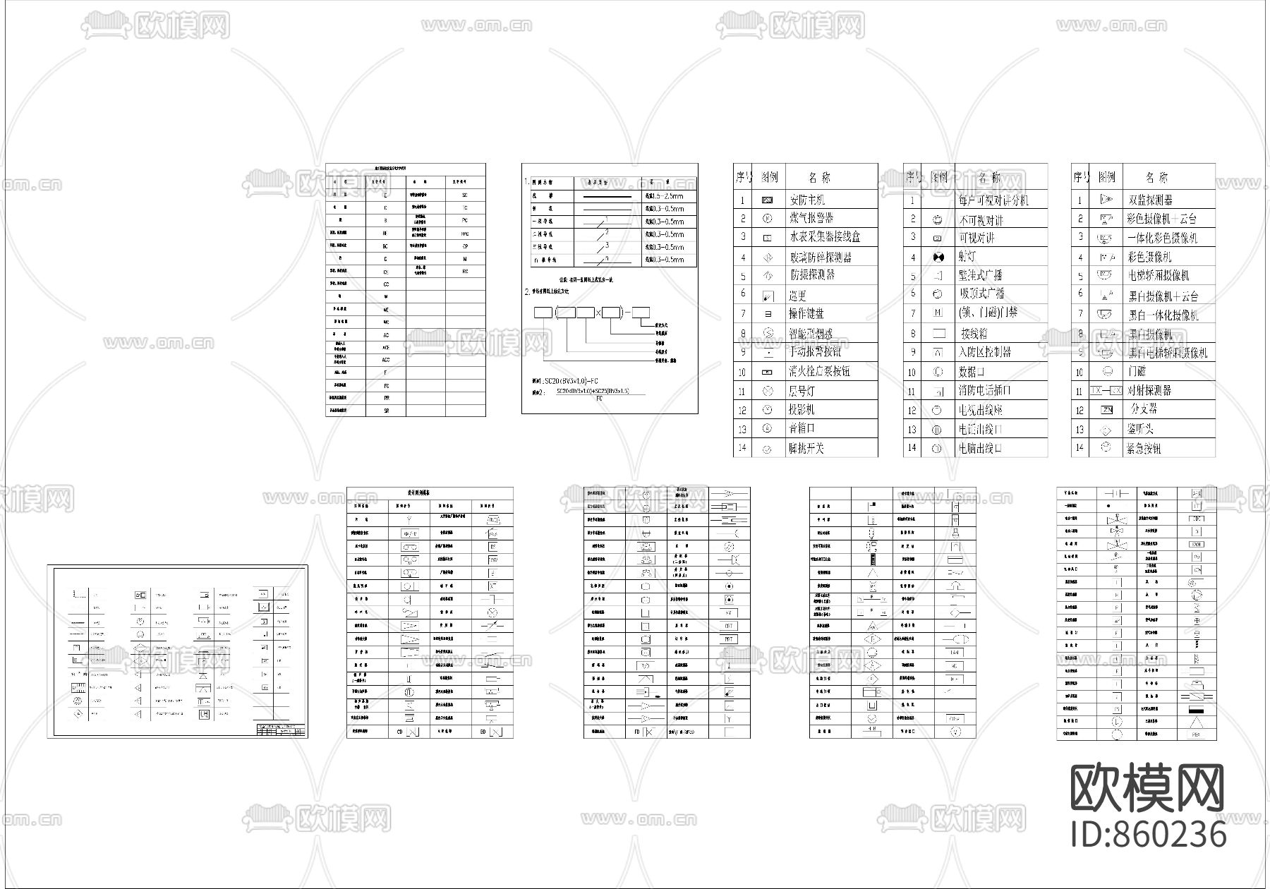 安防系统通用图形符号下载（渲染图1）