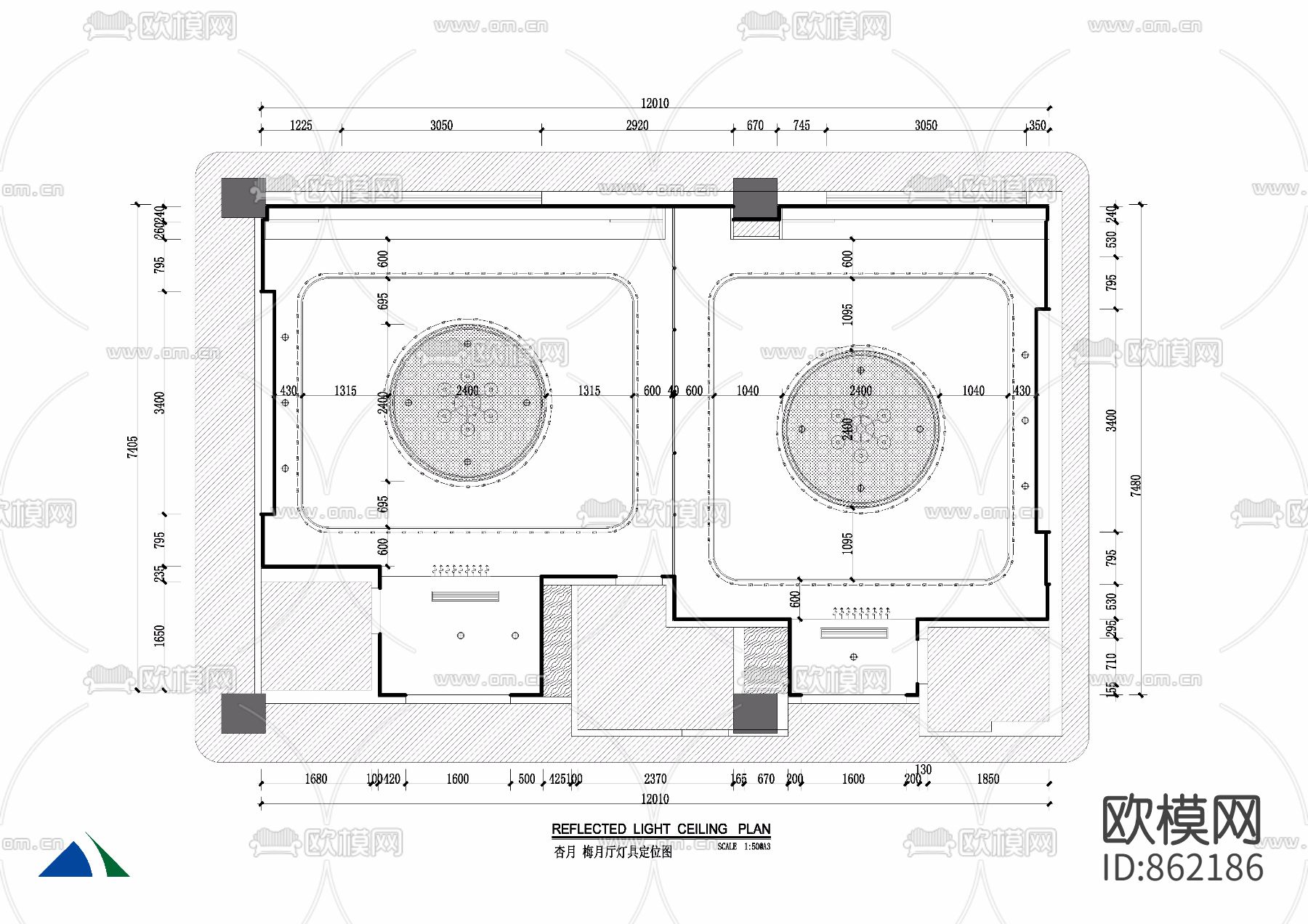 婚宴主题酒店包间cad源文件下载（渲染图3）