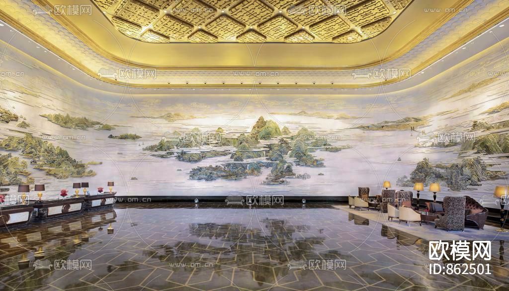 餐饮包间cad施工图（附效果图）下载（渲染图1）