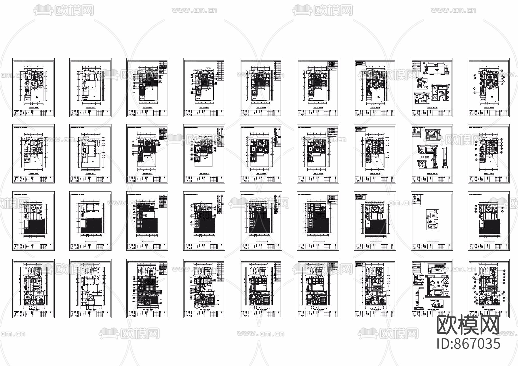 最新法式浪漫别墅 室内CAD施工图下载（渲染图4）