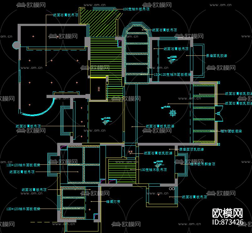 成都天鹅湖施工图地中海风格下载（渲染图2）