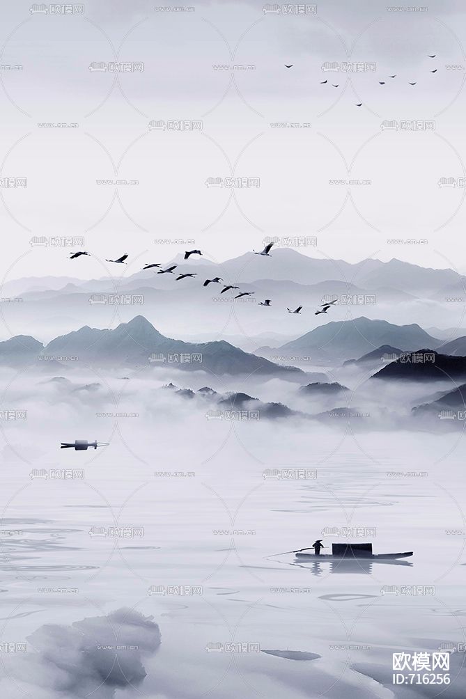 中式水墨山水画下载