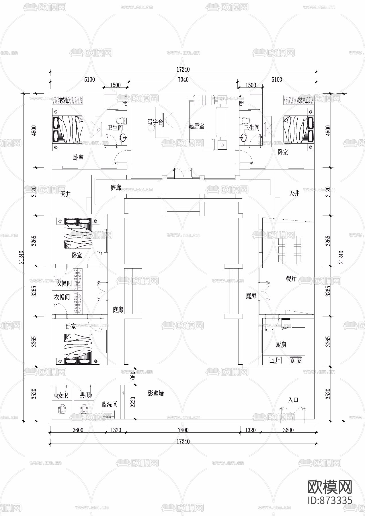 四合院平面布置图下载