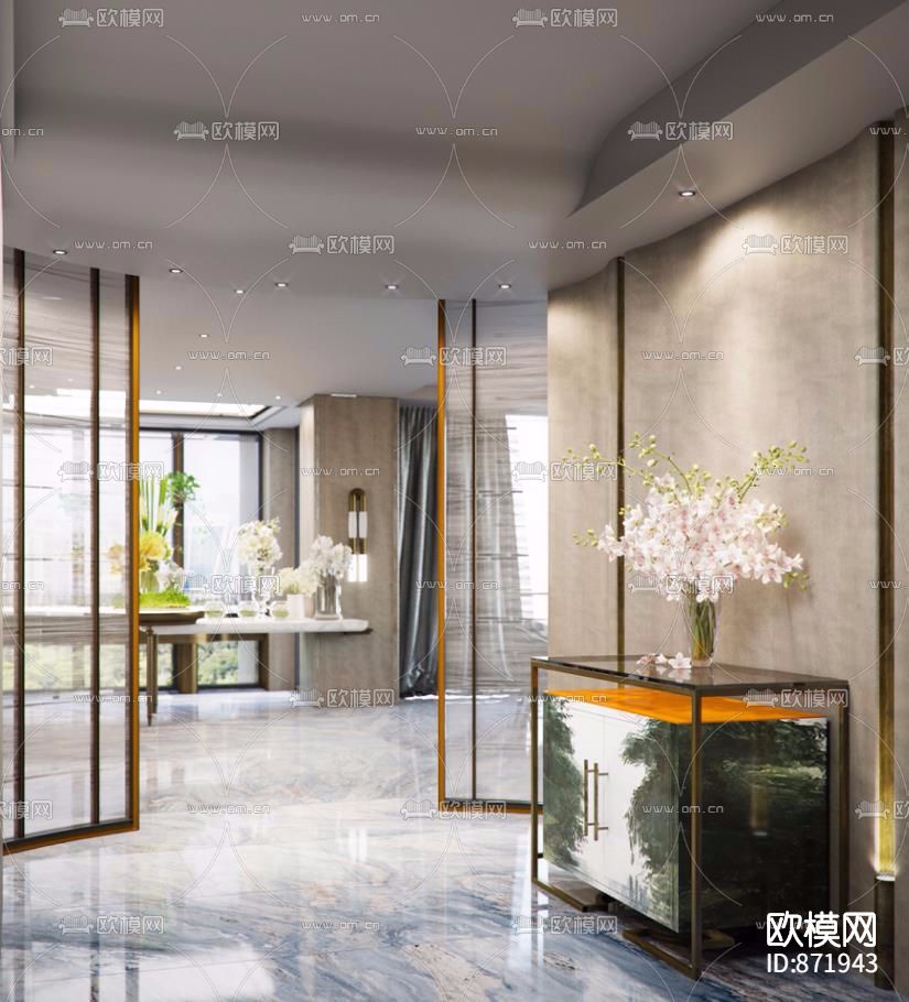 深圳前海區壹方中心A户型样板间下载（渲染图3）